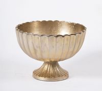 Ensemble de vases en métal doré vintage avec fleurs artificielles, décoration intérieure, style rustique, jardinières