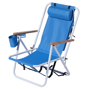 Sedia da Spiaggia Blu Portatile ad Alta Resistenza con Poggiatesta Regolabile, Stesso Modello Codice 99460325 - Product Image 5