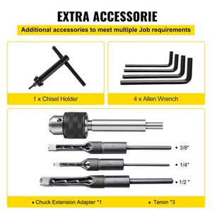 Macchina per mortasatura da banco 3/4 HP Powermatic 3400 giri/min con set di scalpelli, utensile per la lavorazione del legno - Product Image 6
