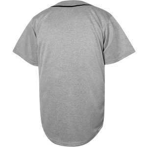 Boys <b>Baseball</b> Jersey Shirt Short Sleeve Striped Gray White Black Button Front Moisture Wicking All Seasons Sport - Product Image 2