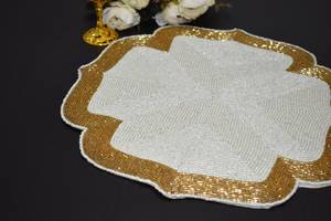 Set de table en tissu fait main de luxe, forme personnalisée, motif oiseaux et fleurs, écologique, durable, décoratif, 450 mm - Product Image 2
