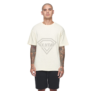T-shirt en coton épais surdimensionné personnalisé, style vintage, épaules tombantes, streetwear, pour homme, uni, fabricant de t-shirts - Product Image 1