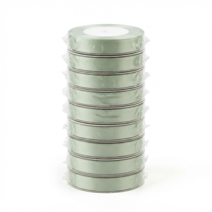 12mm Pale Sage Green Single Face Satin Ribbon Manufacturer 10 Rolls x 8 Meter for Organic Gift <b>Boxes</b> Botanical Packaging Bulk - Product Image 3