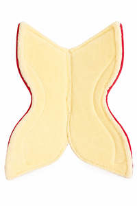Tapis de selle de dressage en polaire rouge avec logo marron pour l'équitation - Product Image 4