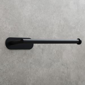<b>Black</b> YJ Stainless Steel Towel <b>Holder</b> and Adhesive <b>Toilet</b> Paper Rack for 2 <b>Roll</b> Lengthened Design - Product Image 5