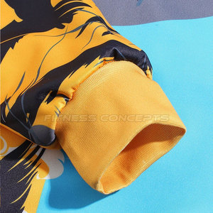 Sweat-shirt à capuche pour homme, imprimé par sublimation, motif oiseaux bleus et jaunes, vêtement décontracté d'été, coupe classique, tricoté en polyester - Product Image 5