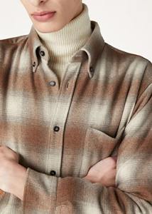 Chemises en flanelle à carreaux en coton épais pour hommes avec col boutonné - Product Image 3