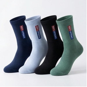 North Approach Crew <b>Socks</b> Solid Color Breathable Cotton Adult Daily Casual <b>Socks</b> Spring Season - Product Image 1