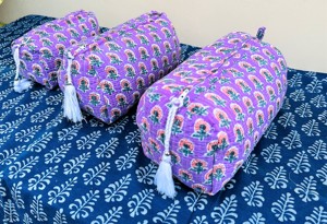 Bolsa de Aseo Grande con Estampado de Bloques, Neceser Impermeable, Bolsa de Maquillaje, Neceser Cosmético, Bolsa de Aseo Acolchada para Kit de Afeitado - Product Image 3