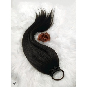 <b>Top</b> Selling Remy Human Hair Ponytail Extensions Soft <b>Silky</b> Texture Natural Look Easy Daily Wear Hairpiece Available For Sale - Product Image 1