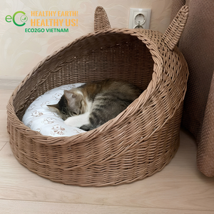 Eco2go Vietnam - Muebles para Gatos Hechos a Mano con Jacinto de Agua Natural, Portátiles, Duraderos, Ecológicos, Productos de Descanso para Mascotas para Todas las Estaciones - Product Image 5