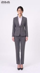 Traje Gris Minimalista de Lana Elástica ANIMA para Mujer, Repelente al Agua, Transpirable, para Reuniones Ejecutivas, Estilo Global - Product Image 1