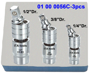 ข้อต่ออเนกประสงค์แบบ 3 ทาง (1/4"Dr.) ผิวโครเมียมด้าน - Product Image 5