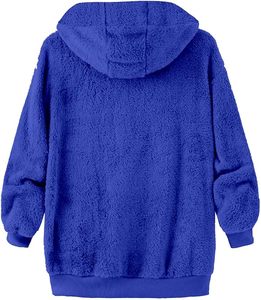 Fuzzy Sweatshirts for Men Winter Sherpa <b>Fleece</b> <b>Jacket</b> Warm Zipper Hoodie <b>Jacket</b> Oversized <b>Fluffy</b> Hoodie Coat Pockets - Product Image 4