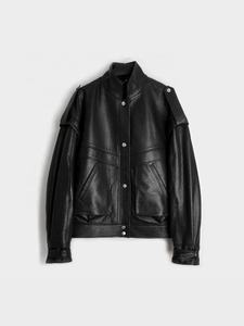 Chaqueta de Motocicleta de Piel de Oveja Tejida para Mujer, Manga Larga, Cuello Alto, Cierre de Cremallera, Estilo Vintage, Ropa de Invierno - Product Image 2