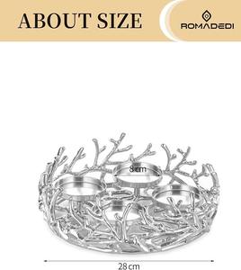 Candelabro Moderno de Metal Plateado de Lujo para Sala de Estar, Inspirado en Arrecifes de Coral, con Múltiples Pilares, para Decoración de Chimenea y Fiestas - Product Image 5