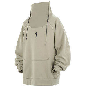 Mode Hoodies Hommes Automne Hiver Coupe-Vent Masque Col Haut Sweats Techwear Fonction Lâche Noir À Capuche Pull Noir- - Product Image 2