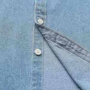 Chemise en jean décontractée à manches courtes pour homme, bleu clair, 100% coton, boutonnée - Product Image 4