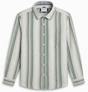 Camisas Casuales de Verano para Hombre Enovate, Diseño Poppy a Rayas, Lino/Algodón, Doble Botonadura, Transpirables, ODM - Product Image 1