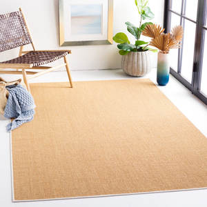 Tapis de couleur unie en sisal et jute Ensemble de tapis en fibre naturelle et blanche - Product Image 1