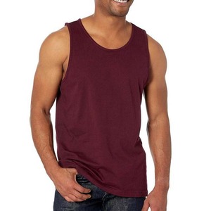 Men's Solid Color Cotton Tank <b>Top</b> O-Neck Casual Knitted Sleeveless Vest <b>Maroon</b> Summer Fitness Wear Men's Tank <b>Tops</b> All Size - Product Image 1