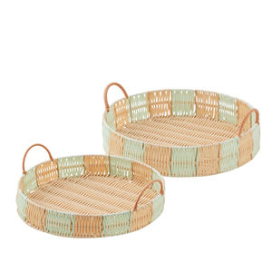 Plateau rond en rotin, artisanat tissé, plateau de service pour la maison et les restaurants, plateau alimentaire en rotin fabriqué par King Craft Viet - Product Image 5