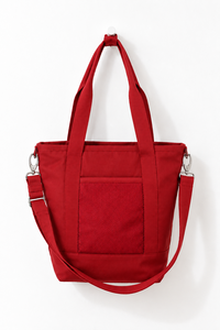 Bolsa de Lona Blanca con Asa de Hombro Ajustable, Cierre de Cremallera, Plegable, para Compras y Viajes Diarios - Product Image 2