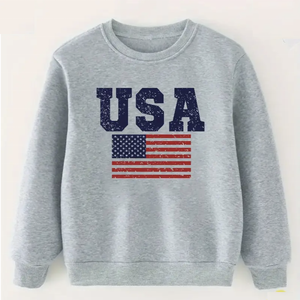 Sweat-shirt en éponge française de haute qualité pour enfants basique blanc uni solide doux manches longues Style décontracté pour les tout-petits garçons en gros - Product Image 5