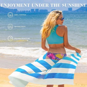 Toalla de Playa Personalizada de Algodón Estampada, Antiarena, de Secado Rápido, Grande y Popular para el Verano - Product Image 2