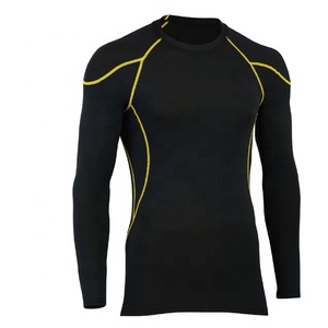 เสื้อคอมเพรสชั่นแขนยาวสีน้ำเงินล้วนสำหรับผู้ชาย ทรงเข้ารูป คอโอ แร็กแลน สำหรับออกกำลังกาย - Product Image 6