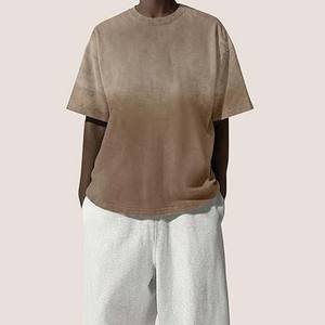 Servicio OEM al por mayor, camiseta personalizada con lavado ácido para hombre, 100% algodón, transpirable, de manga corta, estilo oversized. - Product Image 2