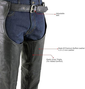 Pantalones de Motociclista Samroz Sports para Hombre, Negros, de Cuero Premium, Doble Comodidad - Product Image 5