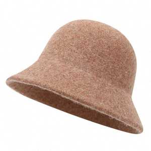 SIDDIQUI HOSINEX Nuevo Sombrero de Pescador para Mujer 2024 de Piel Sintética, Laminado, Casual, de Felpa, Sin Costuras, Teñido, Lavado, Desgarrado, Cálido para Invierno con Lazo - Product Image 1