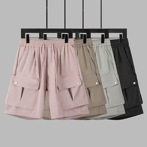 Men's 100% Polyester Quick Dry Lightweight Multi‑Pocket Summer Casual Cargo Shorts with Elastic Waist and Drawstring For Men - Product Image 1