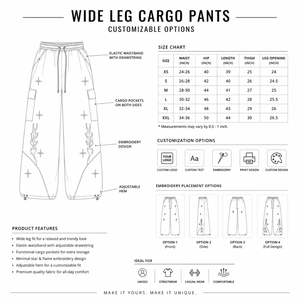 Pantalones Cargo de Pierna Ancha para Hombre, Cintura Elástica con Cordón, Diseño Bordado con Estampado de Personajes de Anime, Ropa Casual de Calle, Verano, 100% Algodón - Product Image 6