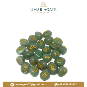 Juego de Runas de Aventurina Verde Natural, Piedras de Cristal Talladas para Adivinación Espiritual, Venta al Por Mayor - Product Image 1