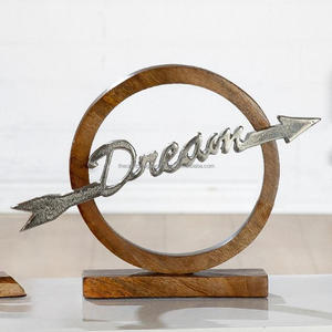 Ancre de bateau en aluminium à l'intérieur de l'anneau en bois Accent décoratif Showpiece For Vaisselle Wholesale Christmas Model And Object Exports - Product Image 3