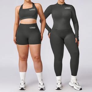 Ropa deportiva de alta calidad para mujer, conjunto de yoga colorido, pantalones cortos de running sin costuras, conjuntos de entrenamiento para mujer - Product Image 6