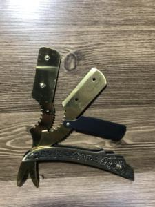 Navaja de Afeitar Profesional para Barbería, de Acero Inoxidable Sólido con Logotipo Personalizado, con Hoja Expuesta - Product Image 6