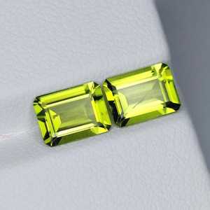 Par de peridotos naturales con corte esmeralda, piedras preciosas sueltas verdes, par a juego para la fabricación de joyas, proveedor mayorista - Product Image 2