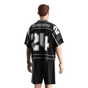 เสื้อเจอร์ซีย์ตาข่ายสไตล์สตรีทแวร์สำหรับฤดูร้อน แบบสปอร์ต สกรีนชื่อและหมายเลขได้ตามต้องการ ทรงเรโทร ทรงบ็อกซี่ แบบครอป เสื้อแฟนอเมริกันฟุตบอล - Product Image 4
