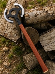 Hache tactique à double lame, tête en acier inoxydable, manche en caoutchouc, pour le camping et la survie, garantie de 3 ans - Product Image 3