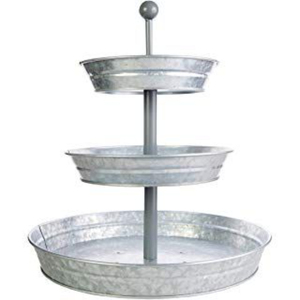 Support à gâteau rond en métal à trois niveaux, fait main, plateau de service pour desserts, cupcakes et pâtisseries, présentoir pour fêtes - Product Image 2