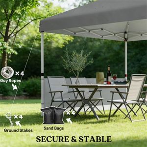Dark Gray Pop-Up <b>Canopy</b> <b>Tent</b> Sunshade Carport Pergola-Versatile Outdoor Shelter - Product Image 2