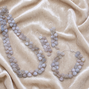 Best Quality 925 Sterling Silver Natural Grey Moonstone Gemstone Bohemian Necklace Earrings Bracelet IGI Anniversary <b>Gift</b> - Product Image 4