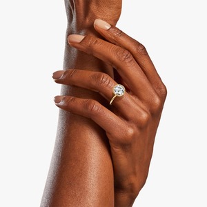 Joyería Fina, Anillo de Diamante Cultivado en Laboratorio de 2 Quilates con Bisel Redondo, Oro de 14K, Fabricante - Product Image 3