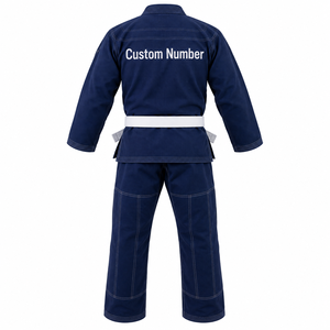 Kimono de Jiu-Jitsu Brasileño Azul de la Marca Daimstar Industry, Uniforme de Artes Marciales con Logotipo Personalizado y Cinturón Blanco - Product Image 2