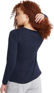 Nouveaux T-shirts à manches longues pour femmes 2026, teinture unie, 100 % coton, confortables, respirants, séchage rapide, écologiques, anti-boulochage - Product Image 3