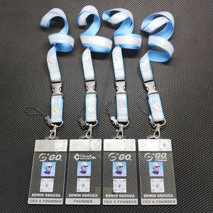 Lanyard LED Retraktil Custom dengan Logo, Tempat Kartu Identitas Personal, untuk Pameran, Acara Dagang, dan Acara Lainnya, Kartu Identitas Akrilik LED - Product Image 3