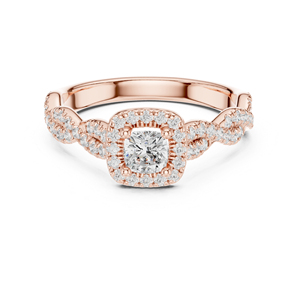 14K Yellow Gold <b>Round</b> Lab-Grown Diamond Office Wear Ring for Women | New Grown Diamond - Product Image 3